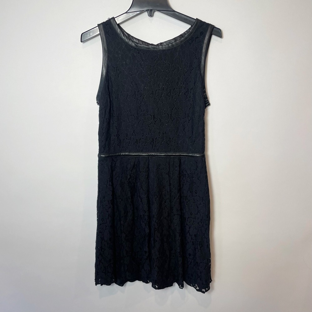 Speechless Juniors Sleeveless Floral Lace A-line Dress Black 13‎ Leather Trim
